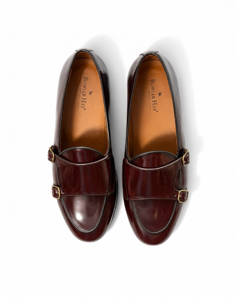 Mocasines Monk color burdeos