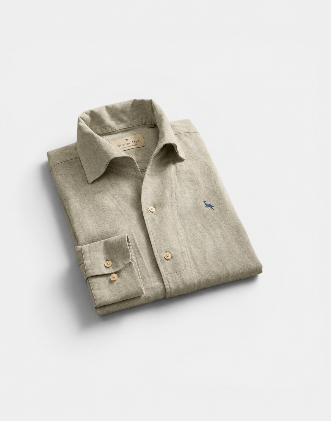 Camisa lino verde manzana cuello una pieza