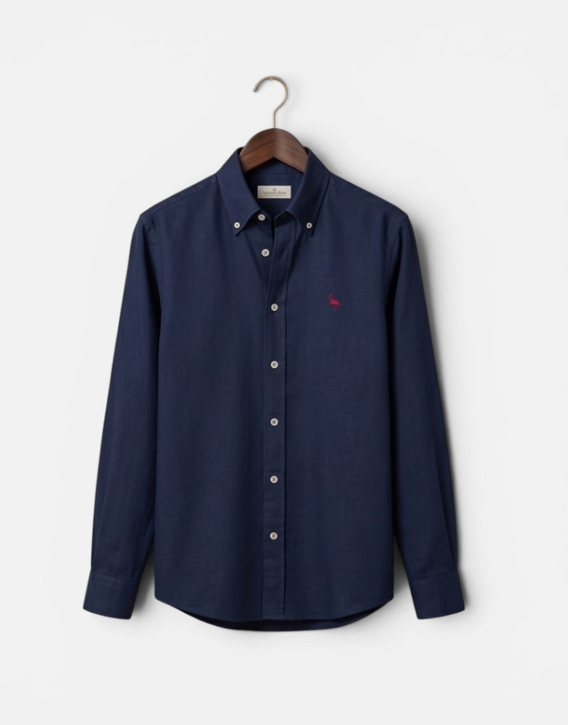 Camisa oxford lavado azul marino