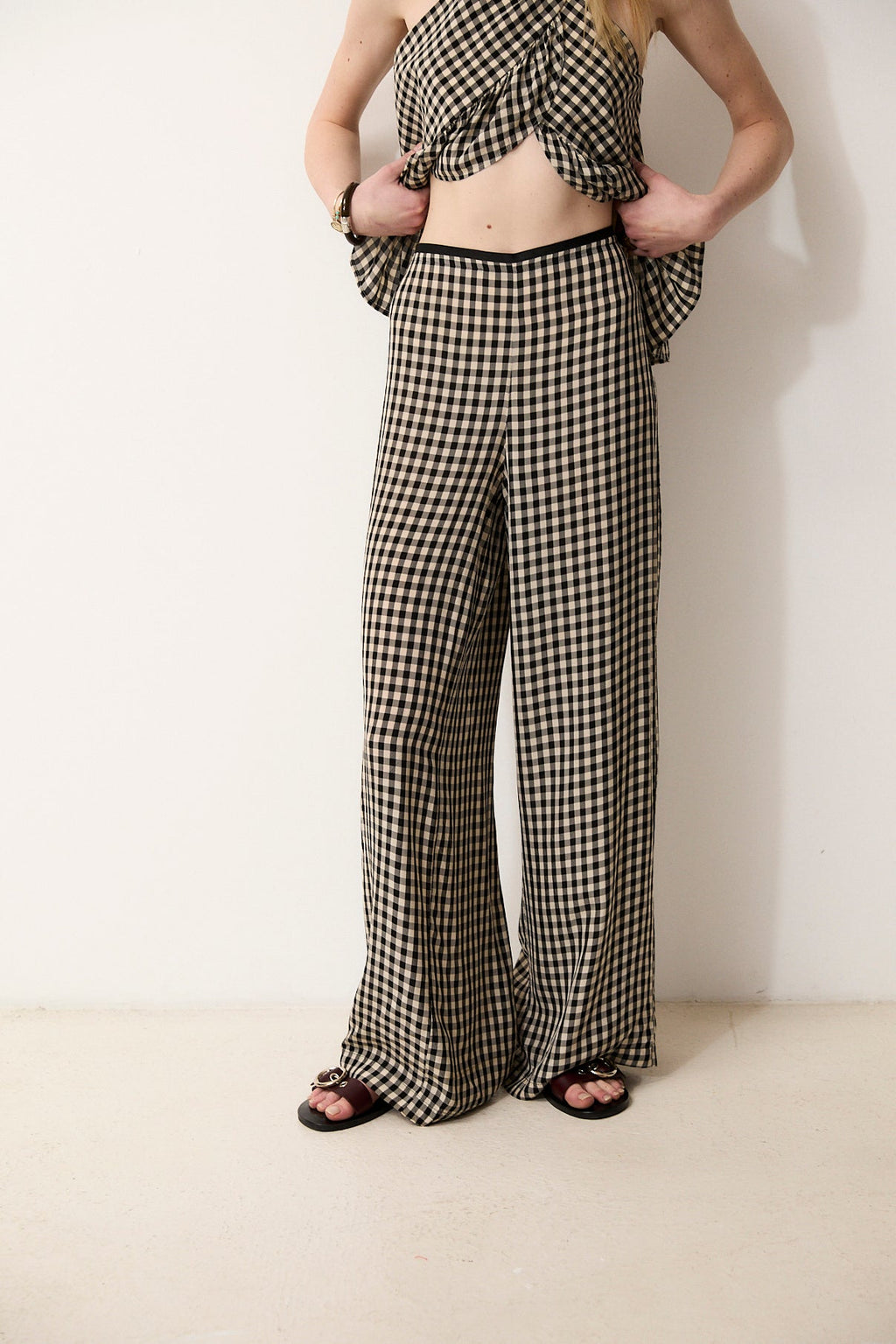 THYSSEN | Pantalones de pierna ancha de tejido italiano