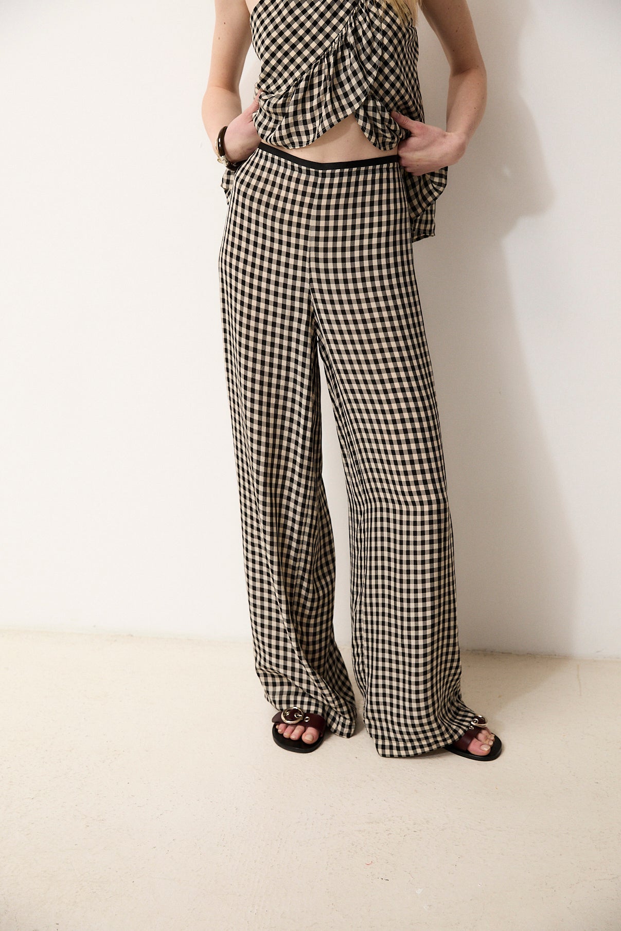 THYSSEN | Pantalones de pierna ancha de tejido italiano