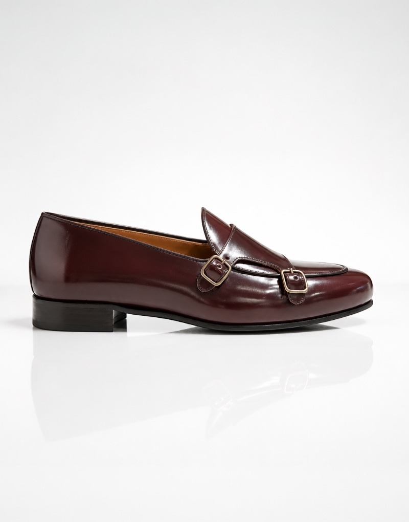 Mocasines Monk color burdeos