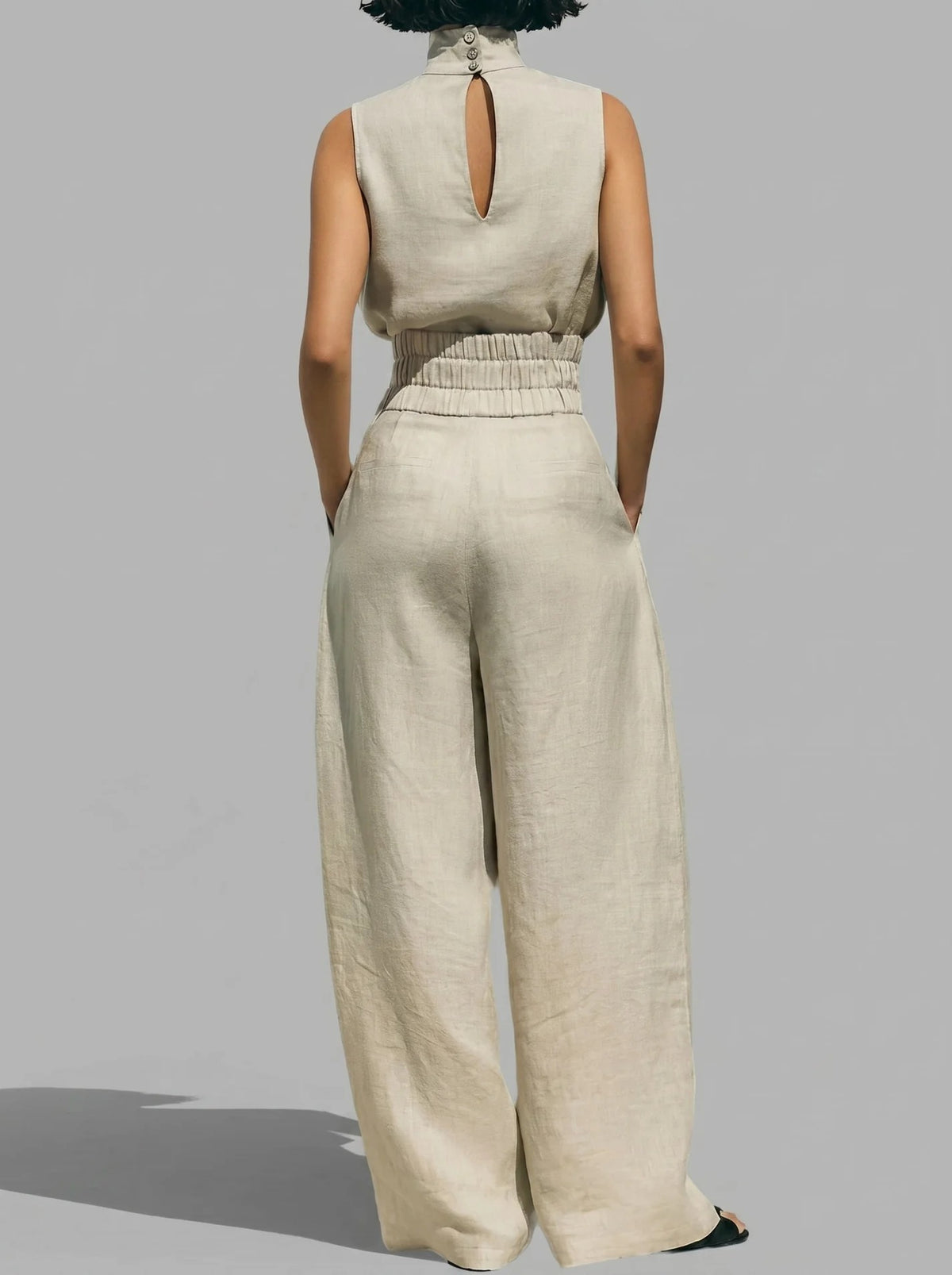 Maria - Conjunto de Gala en Palazzo y Cuello Alto Premium