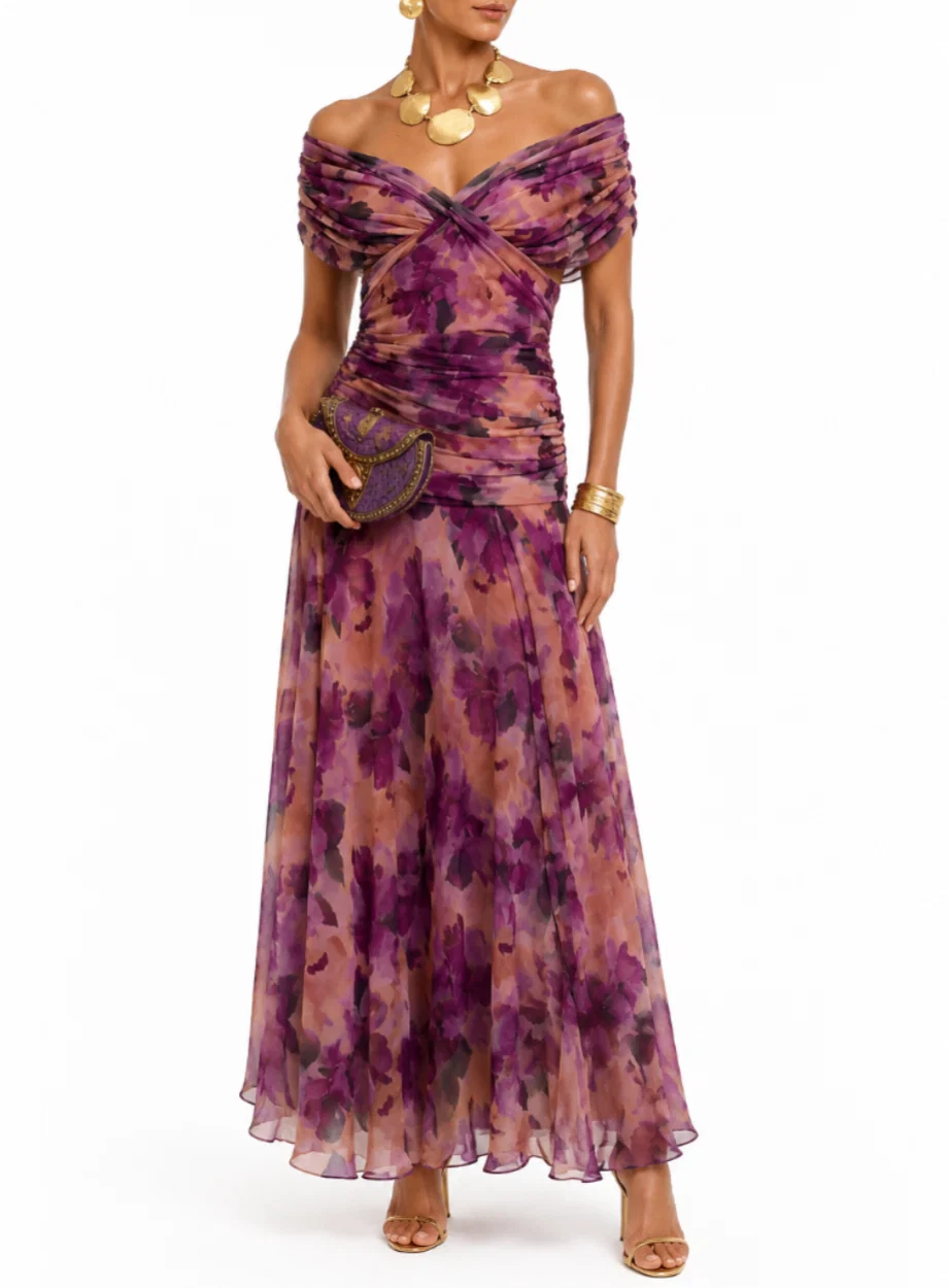 Mariana | Vestido Largo con Hombros Descubiertos